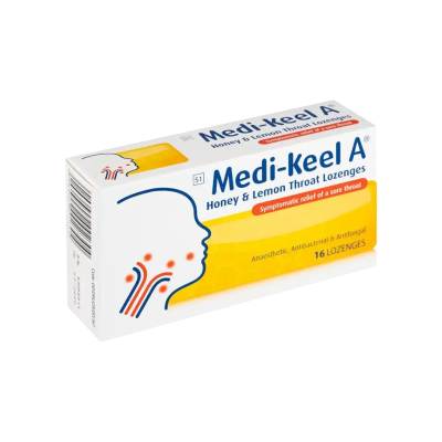 MEDIKEEL-A LEMON AND HONEY THROAT LOZENGES 16`S